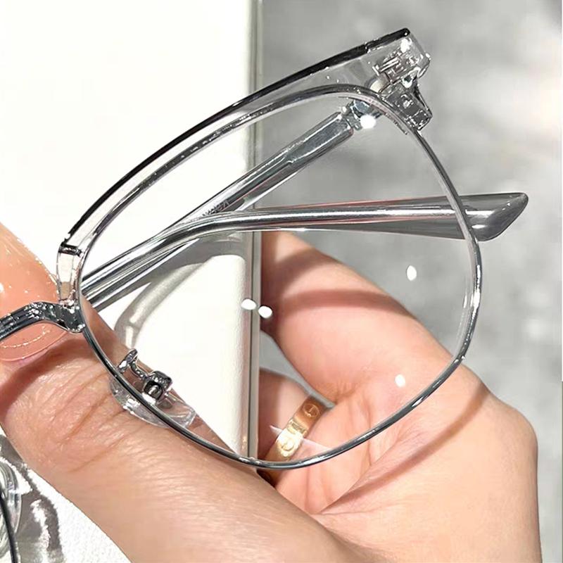 Mắt kính cận thị kính cận có độ sẵn 0.5 - 6.0 độ kính cận nam nữ Thấu kính có thể cắt được Gọng kính phẳng chống ánh sáng xanh phong cách hàn quốc dành cho học sinh Kính chống bức xạ máy tính, chống ánh sáng xanh trên màn hình điện tử, unisex 6