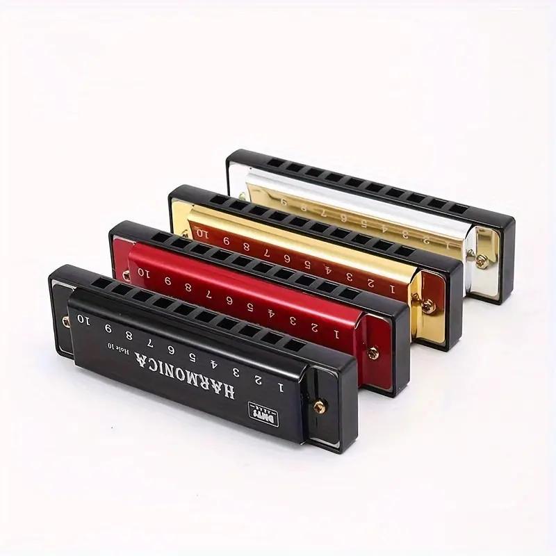 10 Hole Half Tone Harmonica, Red Metal Harmonica with Box, Musical Instrument for Beginners, Ideal Gift for Music Enthusiasts, Christmas Gift 5