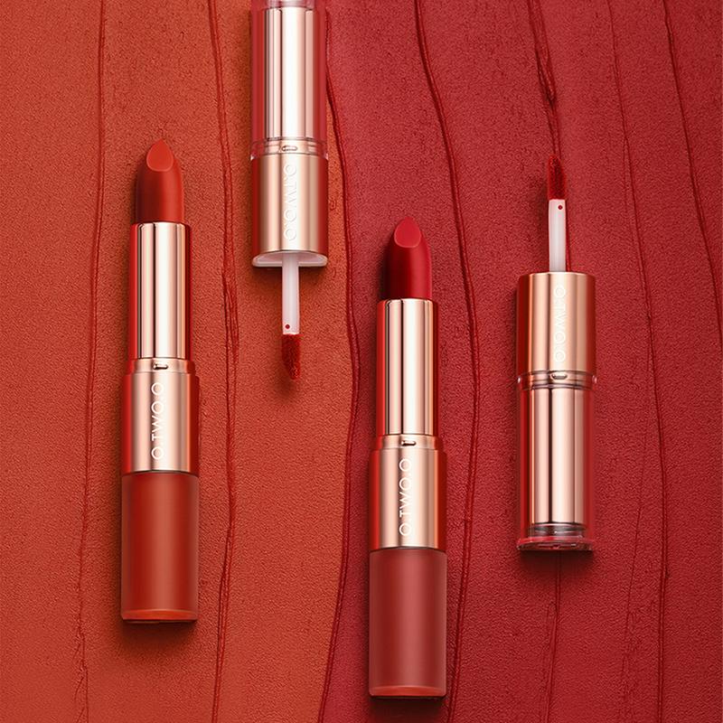 【COD】O.TW O.O 2-in-1 Soft Mist Double Sided Lip Mud Lipstick Waterproof Non Stick Cup Non Graduated Cup Velvet Mist Lipstick 2