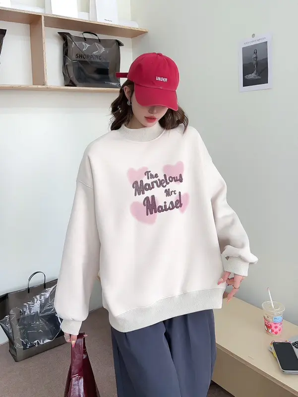 Áo sweater cổ tròn SKINI nam nữ form rộng phong cách Hàn Quốc S25 - Top, Hoodie 4