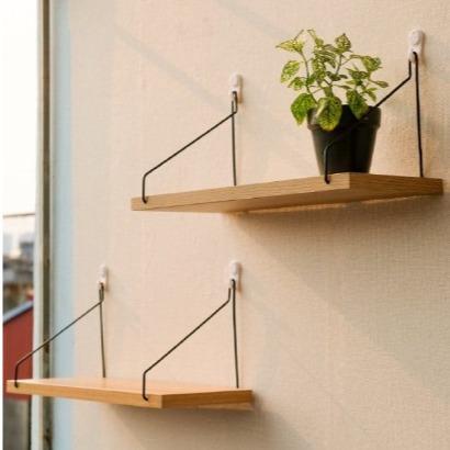 [New] Combo Kệ Gỗ Thông Treo Tường Không Khoan Tường - Tặng Kèm đinh đóng tường, móc treo inox - Gỗ Thông Tự Nhiên 100% Để sách Decor Phòng, Chắc chắn, vintage Đựng Sách Trưng Bày Cây cảnh bảng treo kẹp tóc và set kẹp Black Đồ gia dụng kego