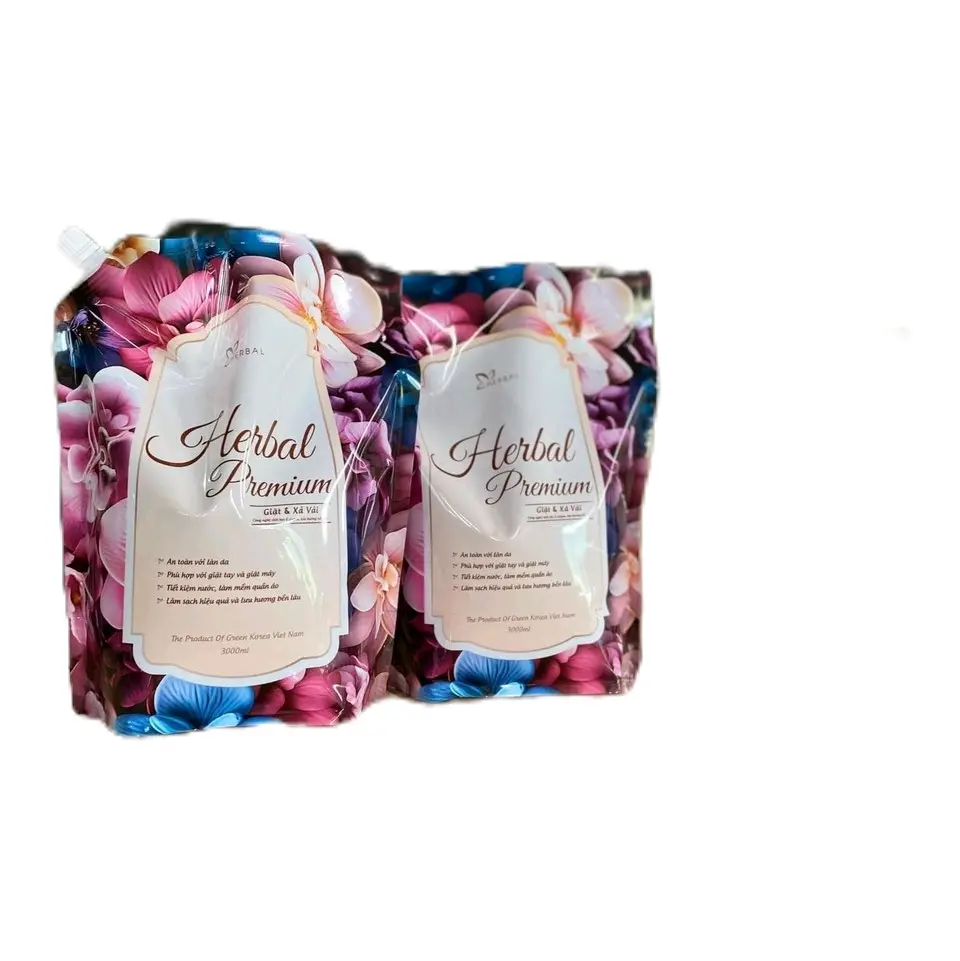 Nước giặt đậm đặc 2 trong 1 Herbal - Combo 2 túi xả - Làm sạch vết bẩn hiệu quả, lưu hương thơm dịu nhẹ trên quần áo - Giá tốt