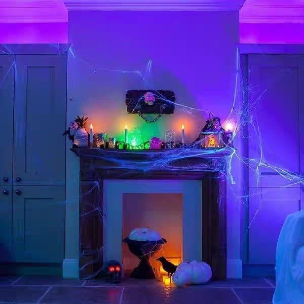 Jaring Sarang Laba Laba Stretchable Spider Webs Dekorasi Halloween 4