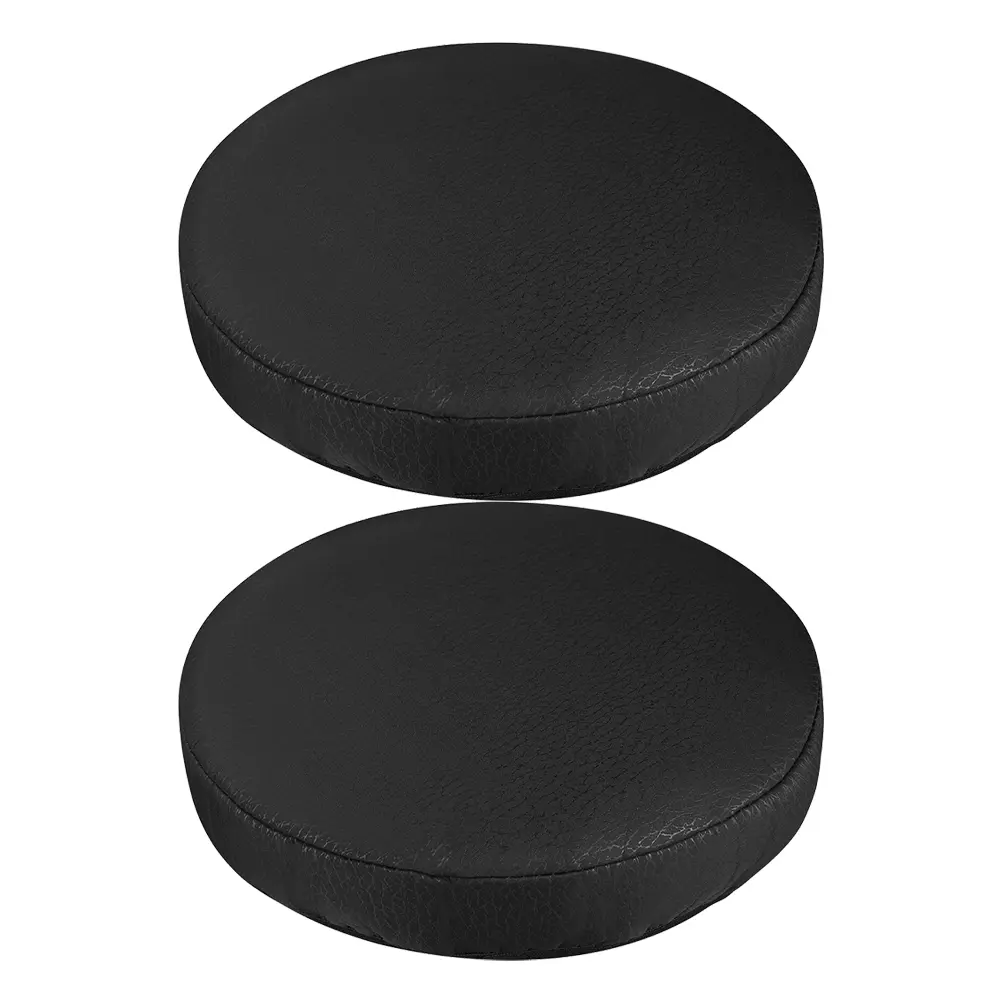 Stool Cover Round Seat Covers Black Chair Swivel Bar Stools Fitted Couch for Sofa Dresser Barstool Cotton 35.00X35.00X0.50CM 2 Pcs