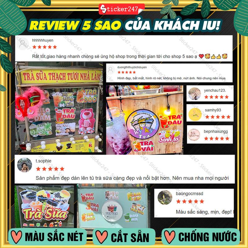 Tranh Dán Tường Cà Phê Pha Phin, Decal Dán Tường Trang Trí Quán Trà Sữa, Cà Phê - Sticker Chống Nước, Chống Nắng, Cắt Sẵn F48-12 4