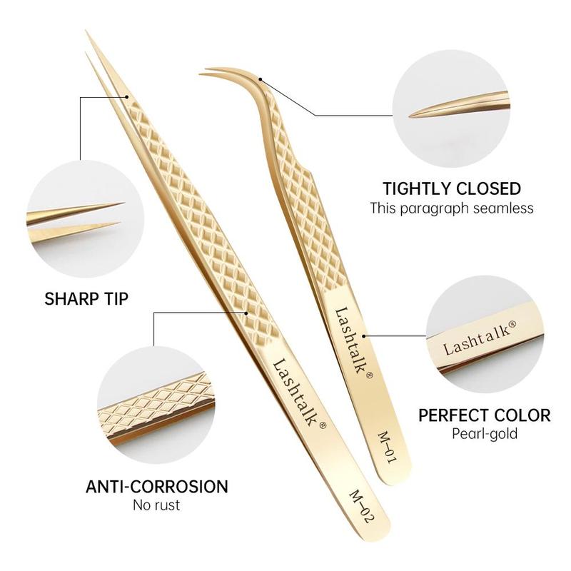 Stainless Steel Eyelash Extension Tweezers, Non-magnetic Pincet, Fake Lashes Applicator Tweezers, Lash Extension Supplies 3