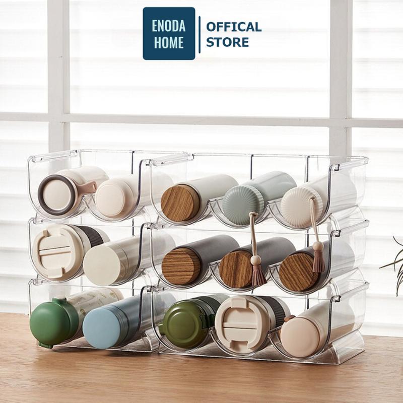  Khay Đựng Bình Nước Enoda Home Trong Suốt Khay Nhựa Để Chai Nước Bình Giữ Nhiệt Chống Rơi KhayN002 