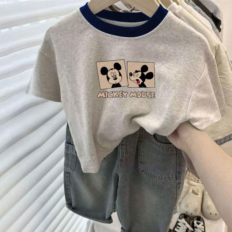 Áo Sơ Mi Ngắn Tay, Chất Liệu Cotton Nguyên Chất, Áo Trẻ Em, Thích Hợp Cho Bé Trai Và Bé Gái, In Hình Hoạt Hình Thời Trang, Dáng Rộng, Thích Hợp Cho Bé 0-12 Tuổi, Quần Áo Mùa Hè