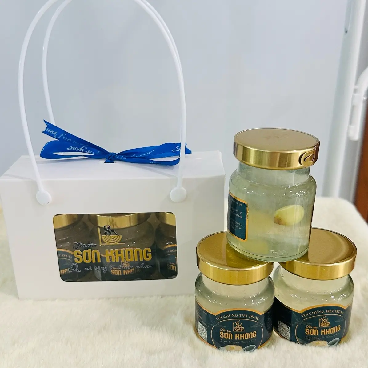 Yến Sào Sơn Khang - Combo 3 hũ Yến Chưng Tiệt Trùng Mix Hạt sen- Hũ 70ml