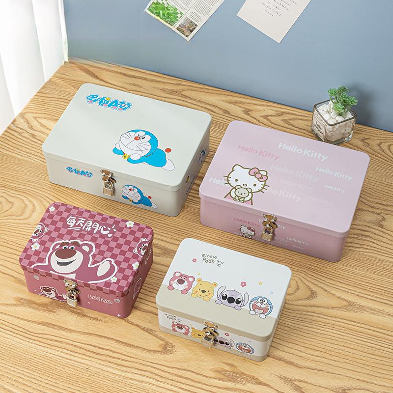 Hộp lưu trữ có khóa cho máy tính để bàn hộp tiền kim loại với khóa mật khẩu chất kết dính sắt thích hợp cho điện thoại và các vật dụng Nhỏ Hộp đựng lưu trữ kiểu hộp mù