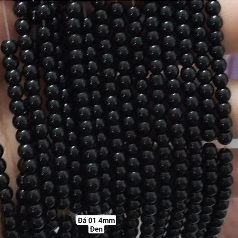 25g Đá 4mm giả ngọc có lỗ xỏ làm vòng tay vòng cổ (DA01) 3