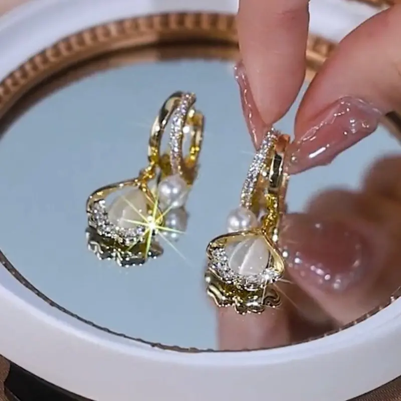 Kẹp Tai Hình Lá Bạch Quả Opal, Thời Trang Và Thanh Lịch, Hoa Tai Dễ Phối Đồ Dành Cho Nữ, Hoa Tai Đặc Biệt Độc Đáo Hàng Mới Về 2024 0