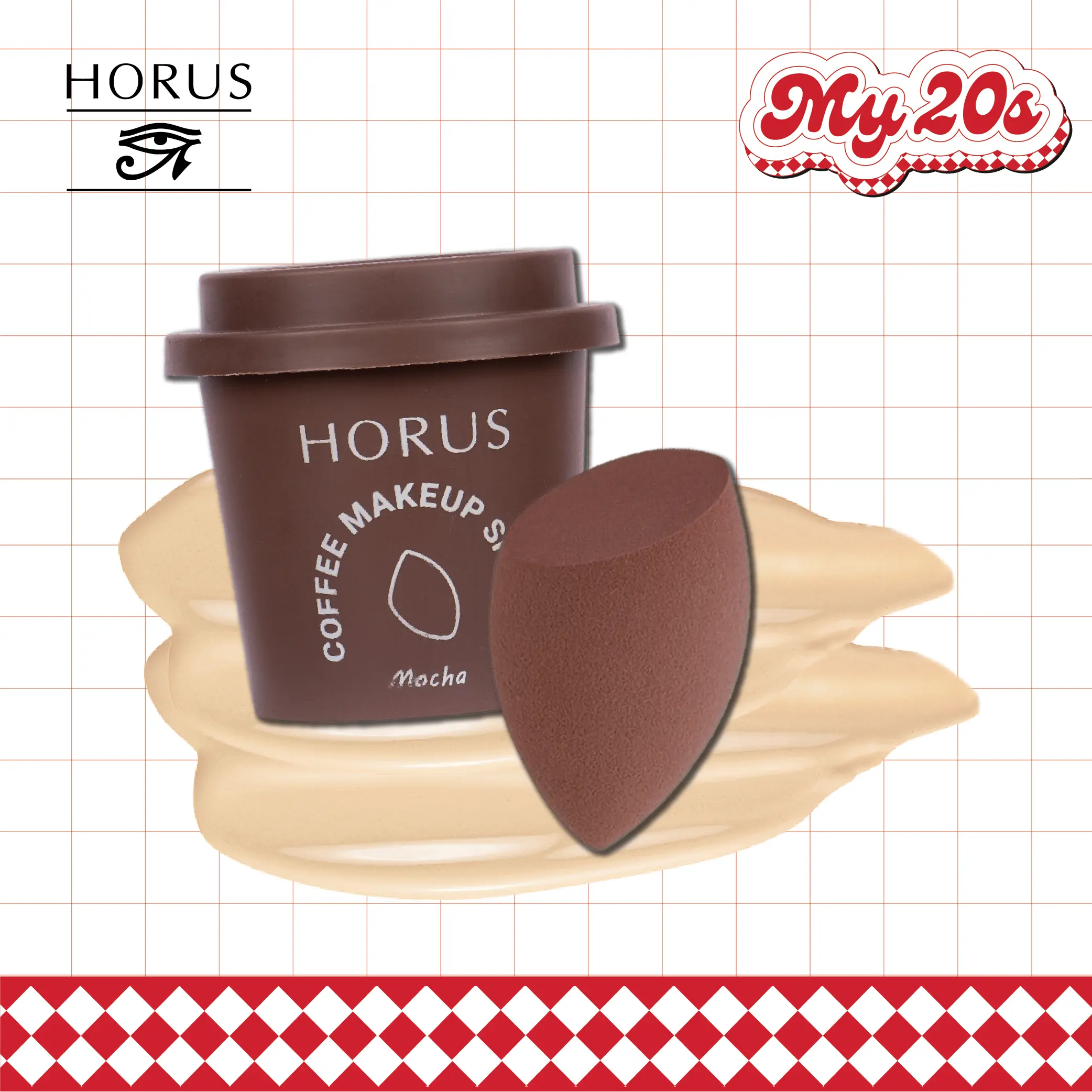 Horus Mút trang điểm Coffee Make Up Sponge