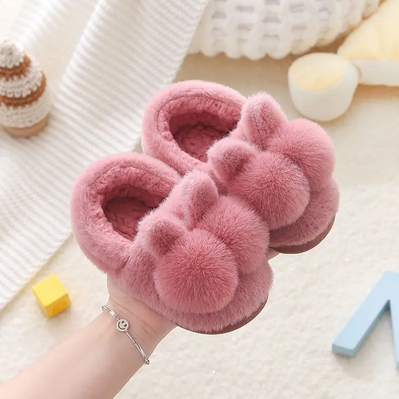 Dép Bông Cho Trẻ Em, Thích Hợp Cho Mùa Thu Và Mùa Đông, Sử Dụng Trong Nhà, Thiết Kế Hoạt Hình Dễ Thương, Không Trơn Trượt, Phù Hợp Cho Bé Trai Và Bé Gái, Quấn Mắt Cá Chân Lông Động Vật, Giày Bông, Cho Trẻ Em 4