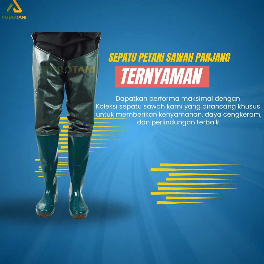 Sepatu Bot Sawah Ladang Tambak Petani Nelayan Anti Keong Panjang 80cm Di Atas Lutut Tahan air