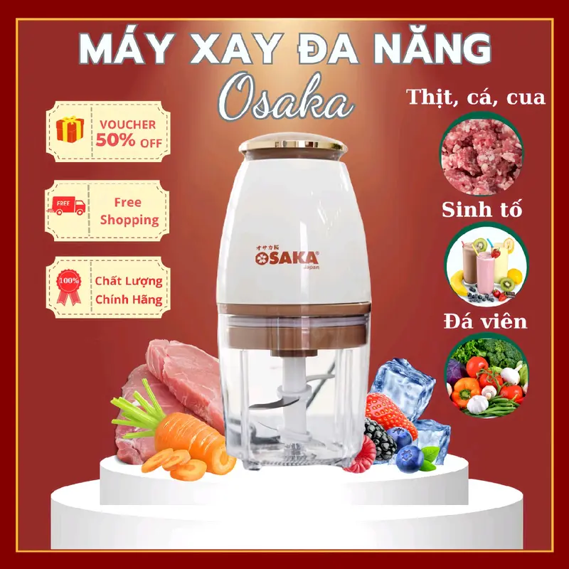 Máy xay đa năng Nhật Bản, xay thịt, xay cá, xay sinh tố, xay củ, hoa quả - máy xay cầm tay - 4 đầu lưỡi thép -  dung tích 750ml, đồ dùng bếp - máy xay thông minh - may nghiềm hiện đại -  may xay mini 0