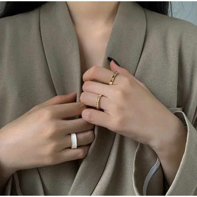Minzo Cincin Wanita Korea Aksesoris Perhiasan Wanita Imitasi Rings Jewellery Gaya Simpel Kekinian 4