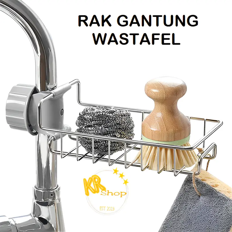 Kartika Rak Gantungan Sabun Cuci Piring Wastafel Stainless Tempat Cuci Piring Gantung Besi 1