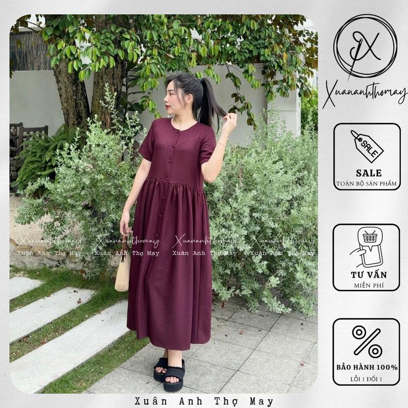 V22 - Váy babydoll cúc bọc - Xuananhthomay 0