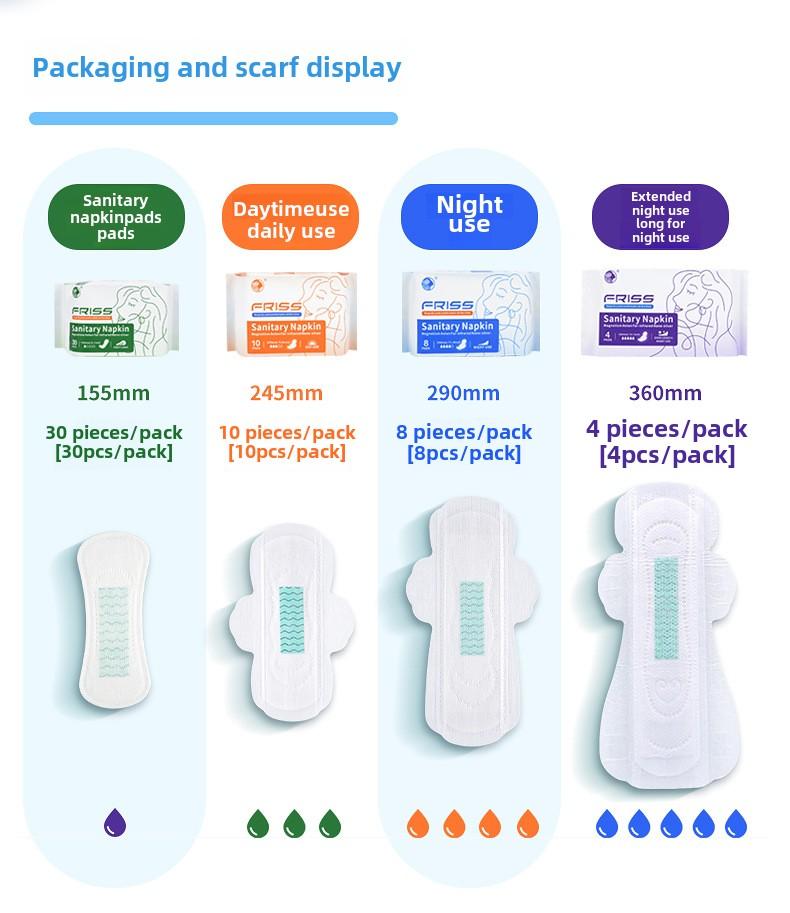 Product Introduction of Wholesale English packaging Sanitary napkins Daily pads Polymer hot air cloth Aunt napkins 0