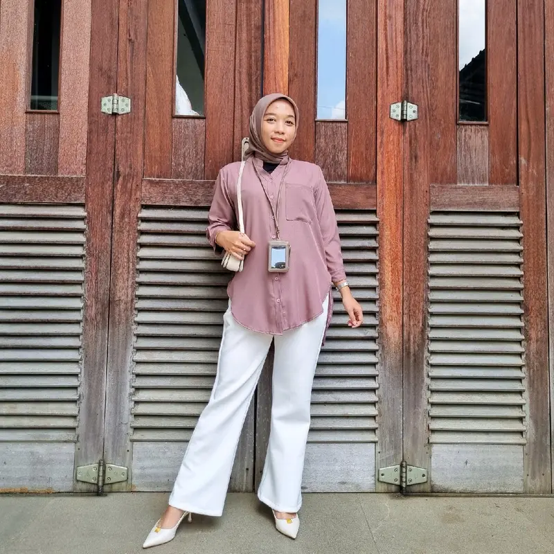 ThiniStore - Nabil Shakila kemeja atasan semi tunik polos casual kantor terkini Shakila Premium Muslim Katun  Wanita Baju Lembut  viral 5