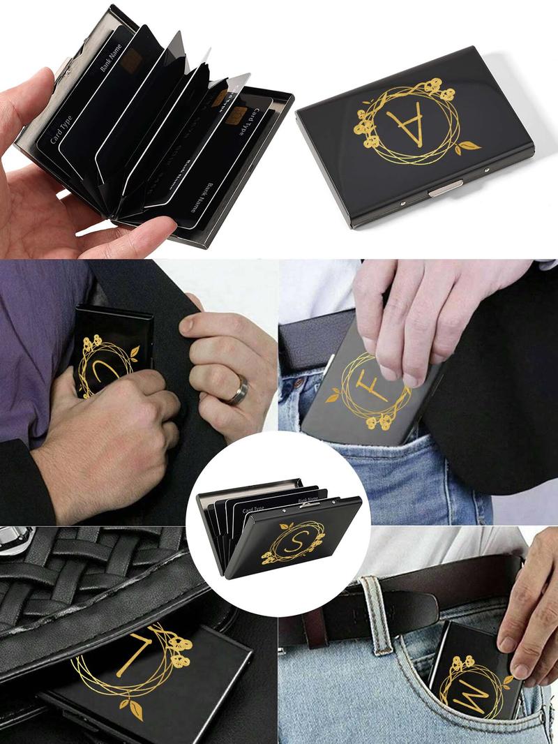 Product Introduction of Letter Pattern Card Holder, Ultra-thin Anti Magnetic Credit Card Clip, Creative Letter Printing Card Clip for Leisure and Fashion 5