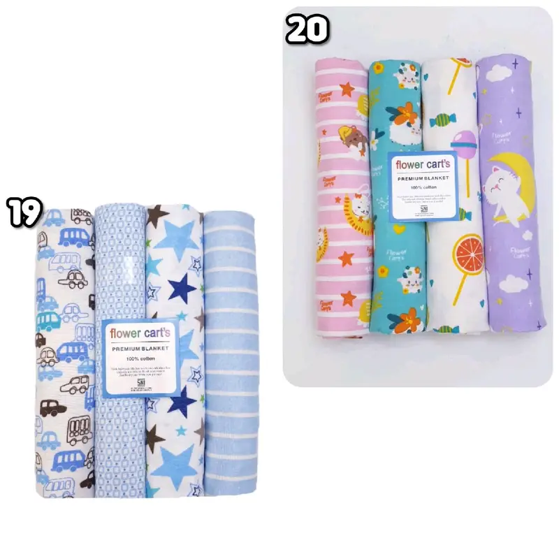 Bedong Bayi 4 in 1 Bahan Katun (100x72cm) Alas 3