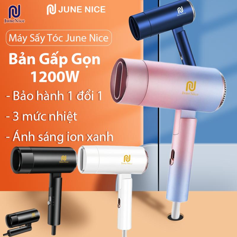 Máy sấy tóc gấp gọn JuneNice với công suất 1200W, nhỏ gọn dành cho gia đình