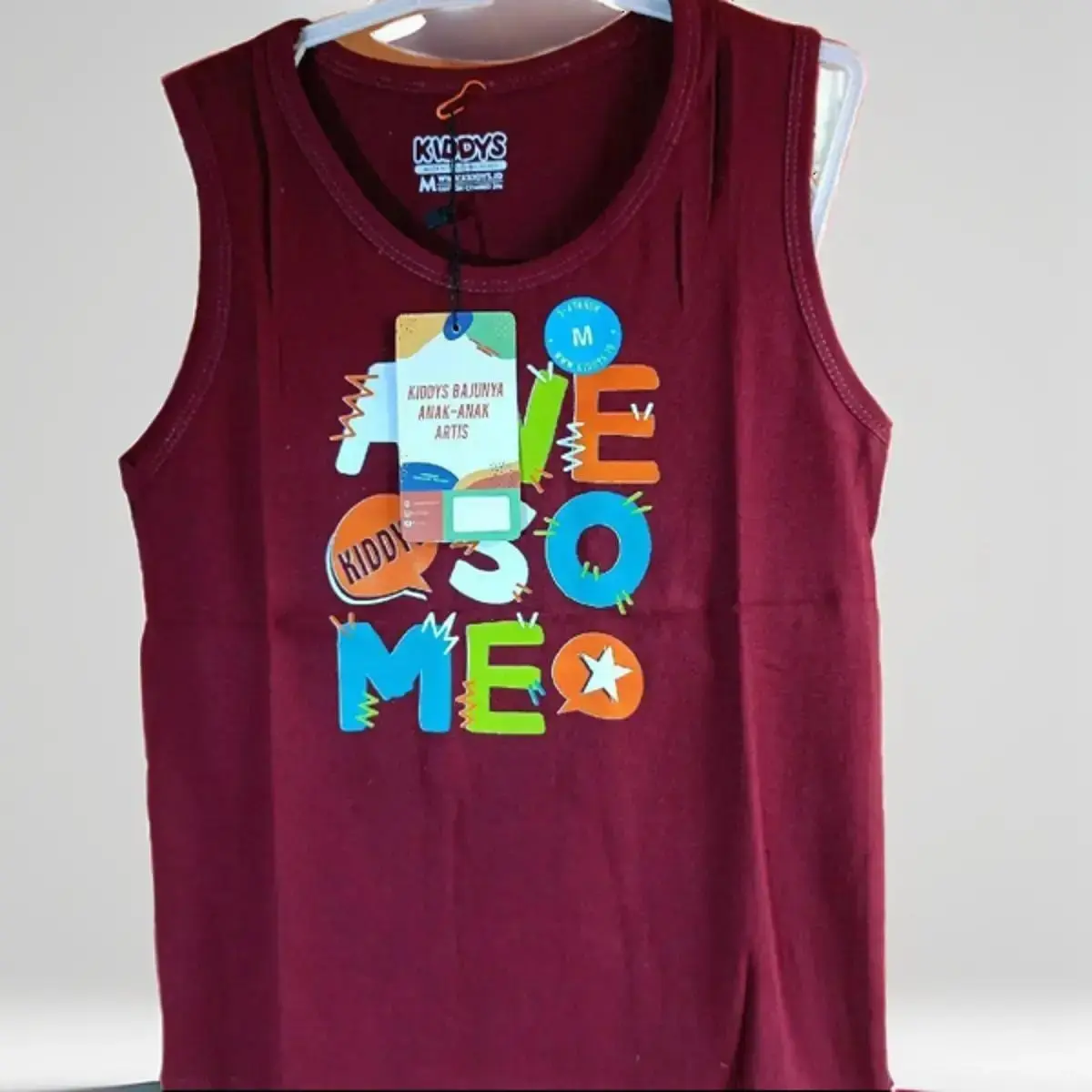 Kaos Kutung Singlet Kiddys (M) Maroon READY STOK SIAP KIRIM