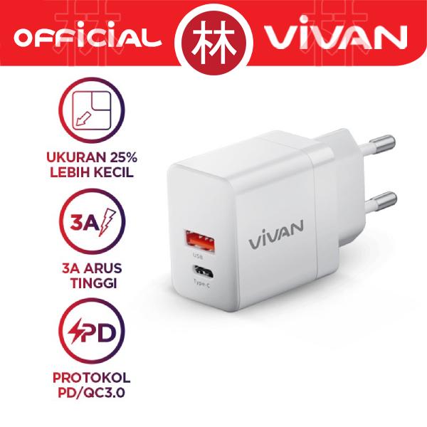 Gambar VIVAN Power 35 GaN PD QC 4A 35W USB-C USB-A Dual Port Quick Charger dari Liem Group Kota Administrasi Jakarta Barat Tokopedia