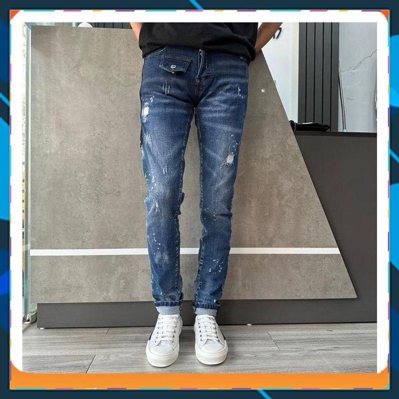 Quần jean bò dsq khoá sườn lót lưới bốn cúc Nam