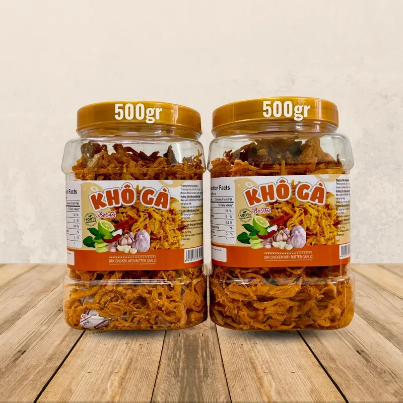 Khô Gà Lá Chanh, Khô gà bơ tỏi Loại 1 Siêu Ngon Hộp 500GR - Sản Phẩm Đạt Tiêu Chuẩn Vệ Sinh An Toàn Thực Phẩm khô  galachanh 1