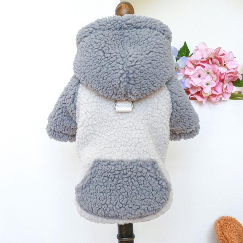 Outdoor Dog Warm Fleece Brushed Sweatshirts Vest Cold-Resistant Lamb Wools Tractions Sweater for Small Dogs Puppies 4