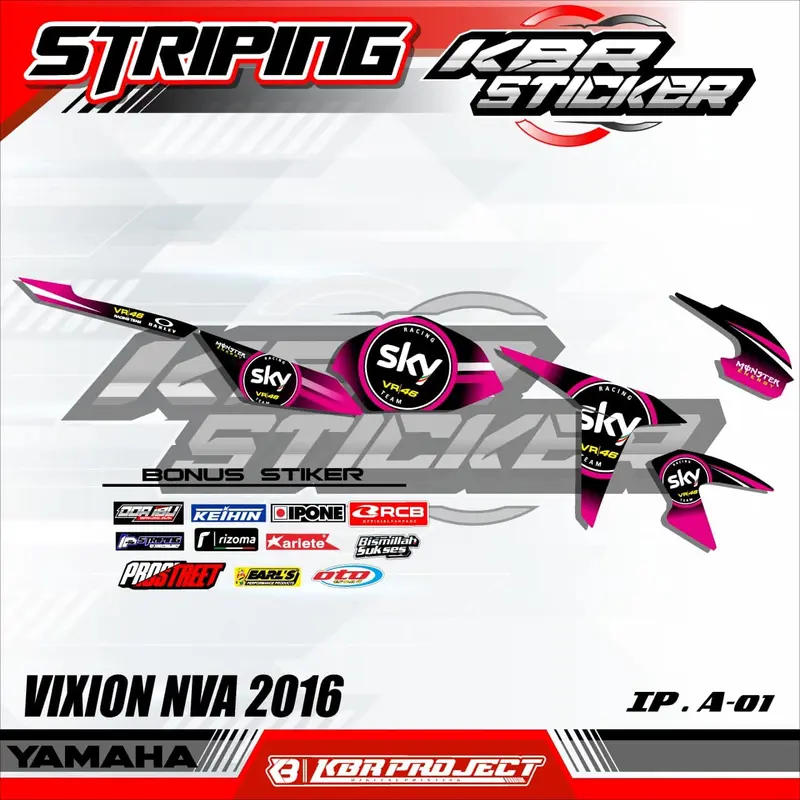 Sticker Striping VIXION ADVANCE/VIXION NVA 2016 - Sticker Striping semi full Motor YAMAHA VIXION NVA 2016 (COD) IP A-01 3