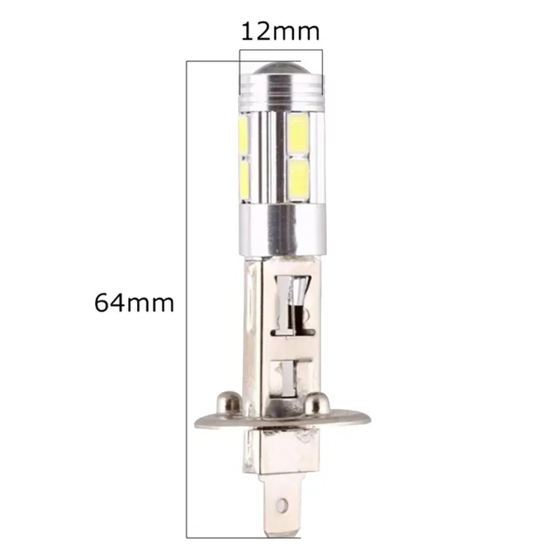 Bóng đèn LED chạy ban ngày sương mù công suất cao, 1 cái, Bóng đèn ô tô H1 / H3, 10SMD, 5630 và 5730 sáng, Tự động, # 280684 5