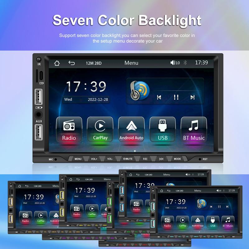 Product Introduction of Compatible with 7inch Dual-Socket MP5 Player - Wireless CarPlay with Microphone for Car Central Control Integrated System 47