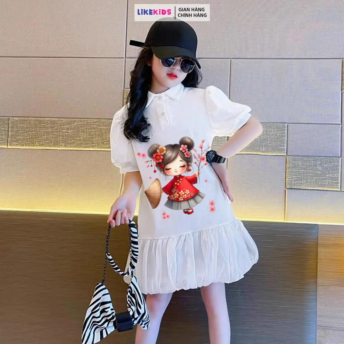 Váy Bé Gái Hoạ Tiết cute kiểu dáng TÙNG NHÚN T79