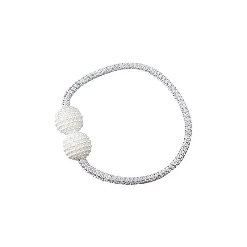 Magnetic Curtain Tieback, 2pcs Modern Simple Faux Pearl Decorative Curtain Tieback, Window Curtain Decoration Accessories For Home Living Room Bedroom 4