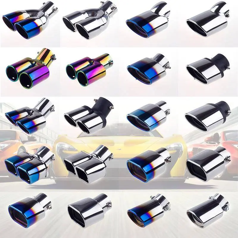 twin tip exhaust mufler exzos car Automobile tailpipe stainless steel muffler modified double pipe exhaust pipe tailpipe modified special exhaust pipe decorative exhaust gas