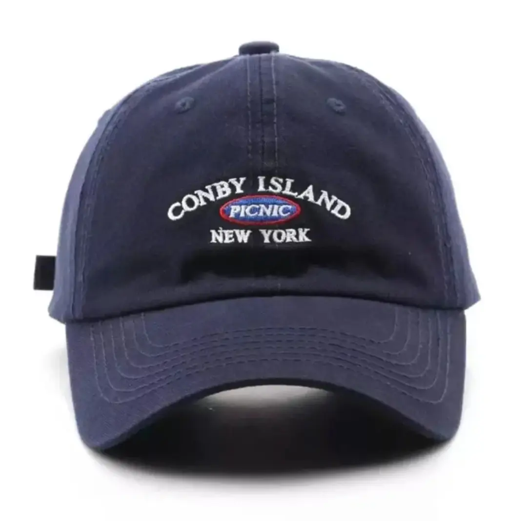 Topi Baseball Pria Wanita Bordir C Island New York Fashion Cap Unisex