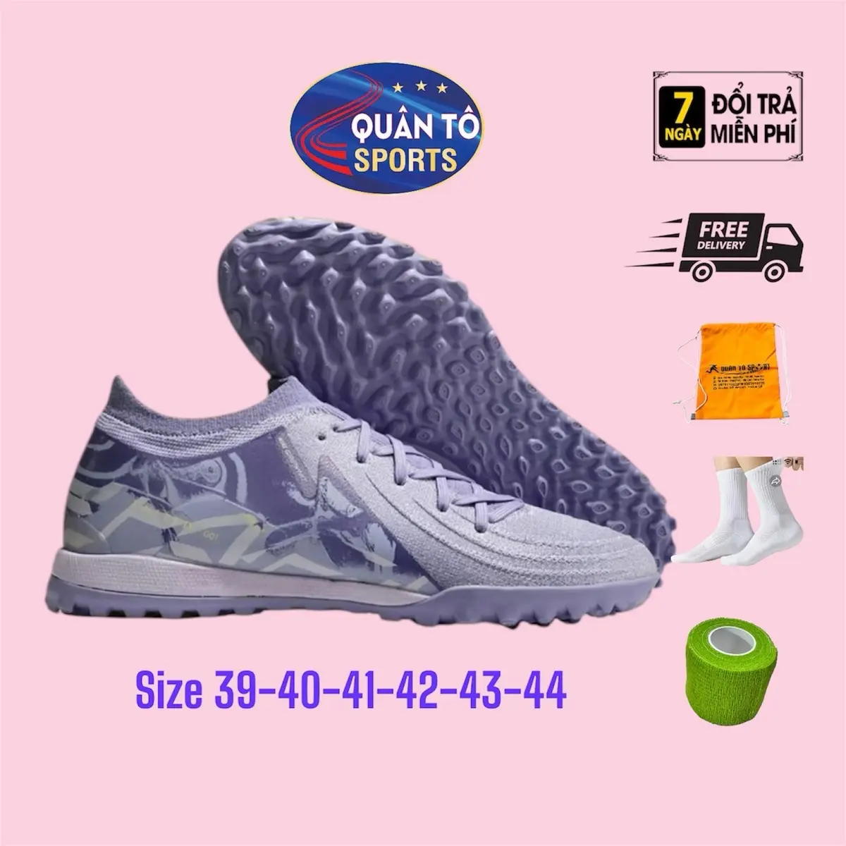 Giay bóng đá Fantom GX2 Elite cổ lửng, Quân Tô Sport, Đế Đinh TF, bám sân , các mầu sắc, sân cỏ nhân tạo