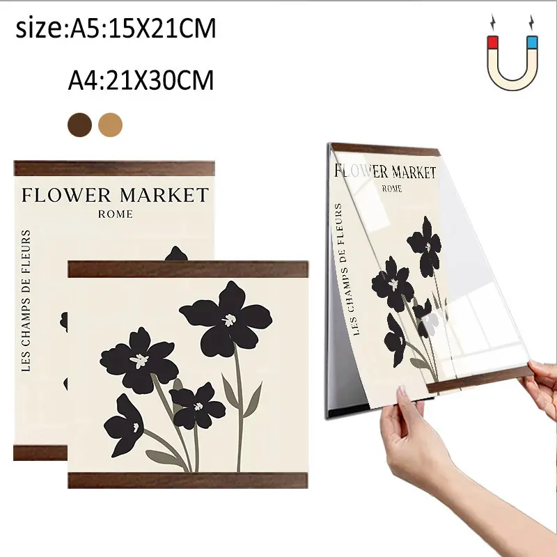 Bingkai Foto, Bahan Plastik Magnetik Akrilik, Seni Dinding, Sarung Poster, Bingkai Gambar, Sesuai untuk Sijil Dalaman, Hiasan Pengiklanan Tingkap, Penyangkut