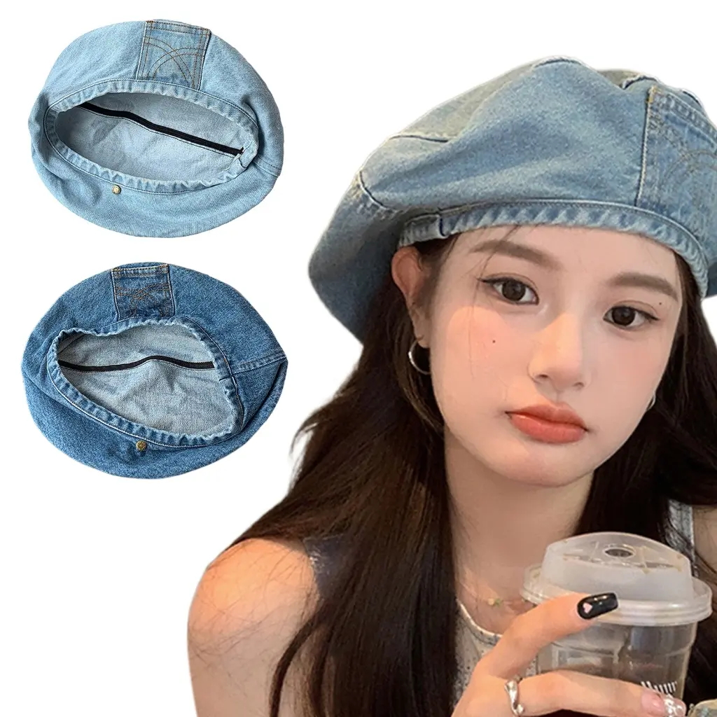 Teens Girls Beret Hat Fashion Beanie Cap Lovely Bonnet Women Denims Beanie Cap