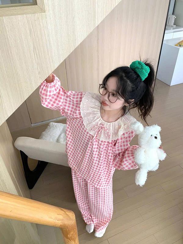 Bộ Karo Bèo Cổ - Áo Cổ Bèo Dài Tay + Quần Suông Phom Rộng - Chất Liệu Đủi Karo Hottrend - Hà Huế Shop 3