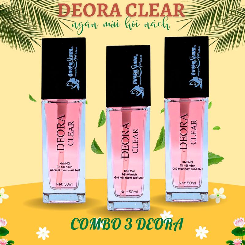 combo 3 lọ xịt Deora clear lọ 50ml - khử mùi hôi nách hôi chân, hương nước hoa Nữ xit nach Women