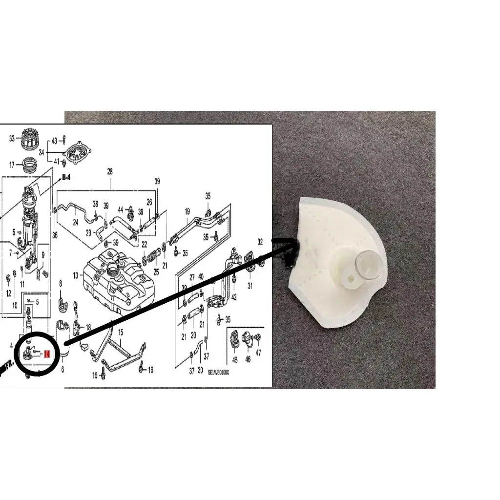 Fuel Pump Filter Filter Honda CITY GD6 GD8 2003-2008 / Honda JAZZ 1.3L 1.5L GD1 GD3 2003 2004 2005 2006 2007 2008 Part Number: 17516-SAA-000
