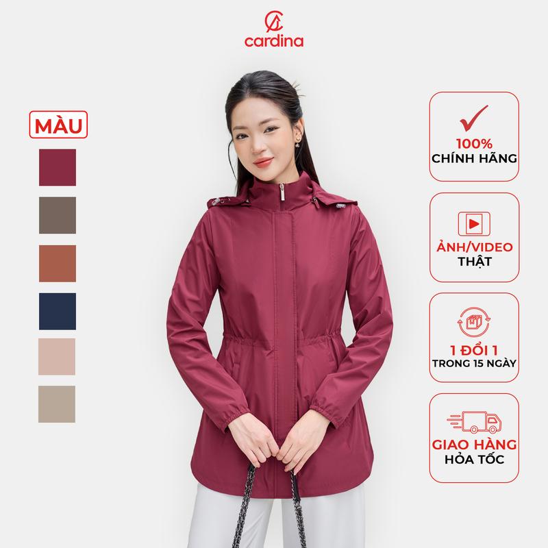 Áo jacket nữ An Lành CARDINA chất liệu gió tráng nhựa 50D cản gió cản nước kiểu dáng trẻ trung Y25 4JKF02