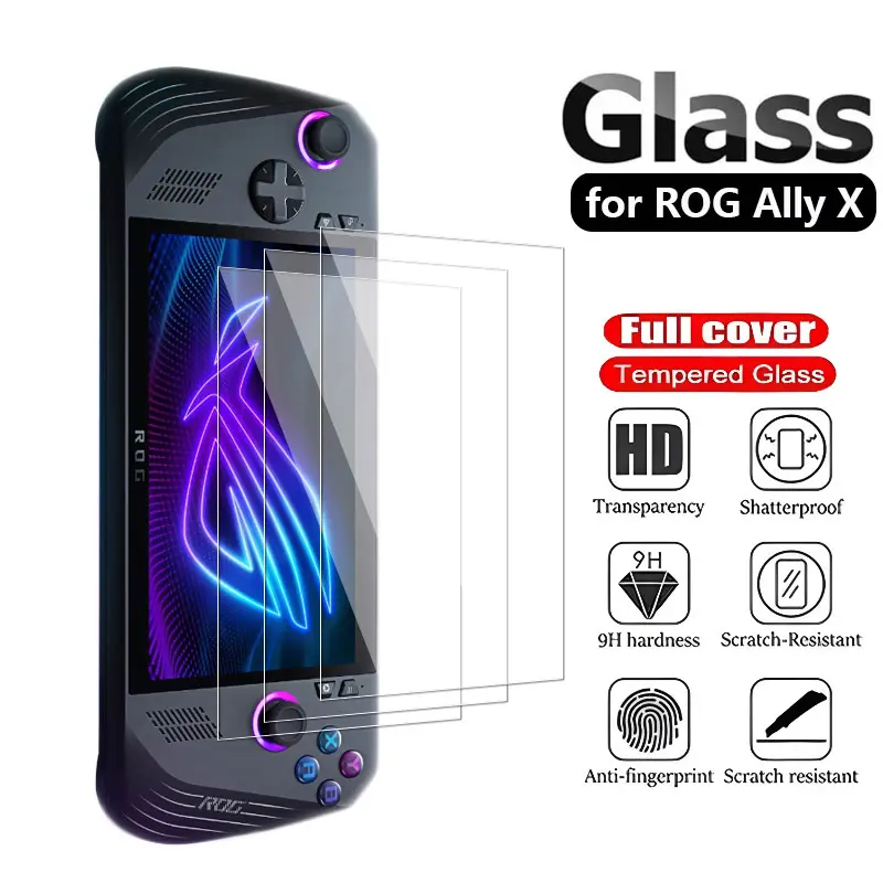 Kaca Bajaan Pelindung, 1 / 2 / 3PCS, untuk Asus ROG Ally X, Filem Pelindung Skrin Anti-calar, Aksesori Kaca ROG Ally X