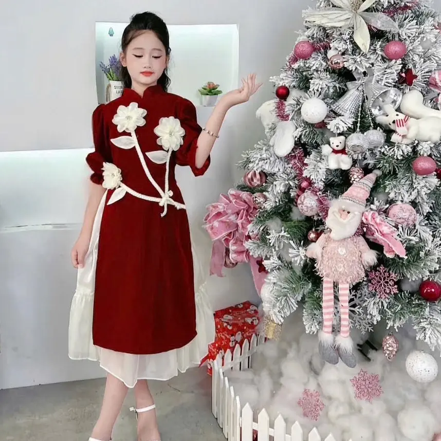 (20-50kg) Sét áo dài Nhung siêu xinh cho bé diện Tết