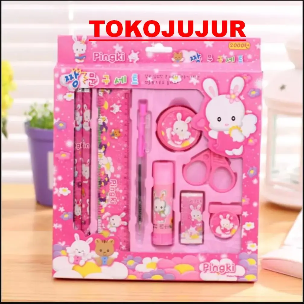COD Set Alat Tulis Anak Stationery 9 in 1 6 in 1 Pena Pensil Penghapus Rautan Pulpen Peralatan Sekolah Anak 10in1 9in1 8in1Paket Oleh Oleh 10 in 1 8 in 1 6in1
